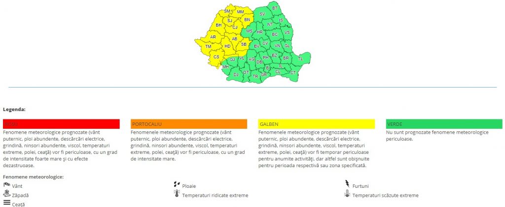 Meteorologii au făcut anunțul: Cod galben în mai multe zone din țară!