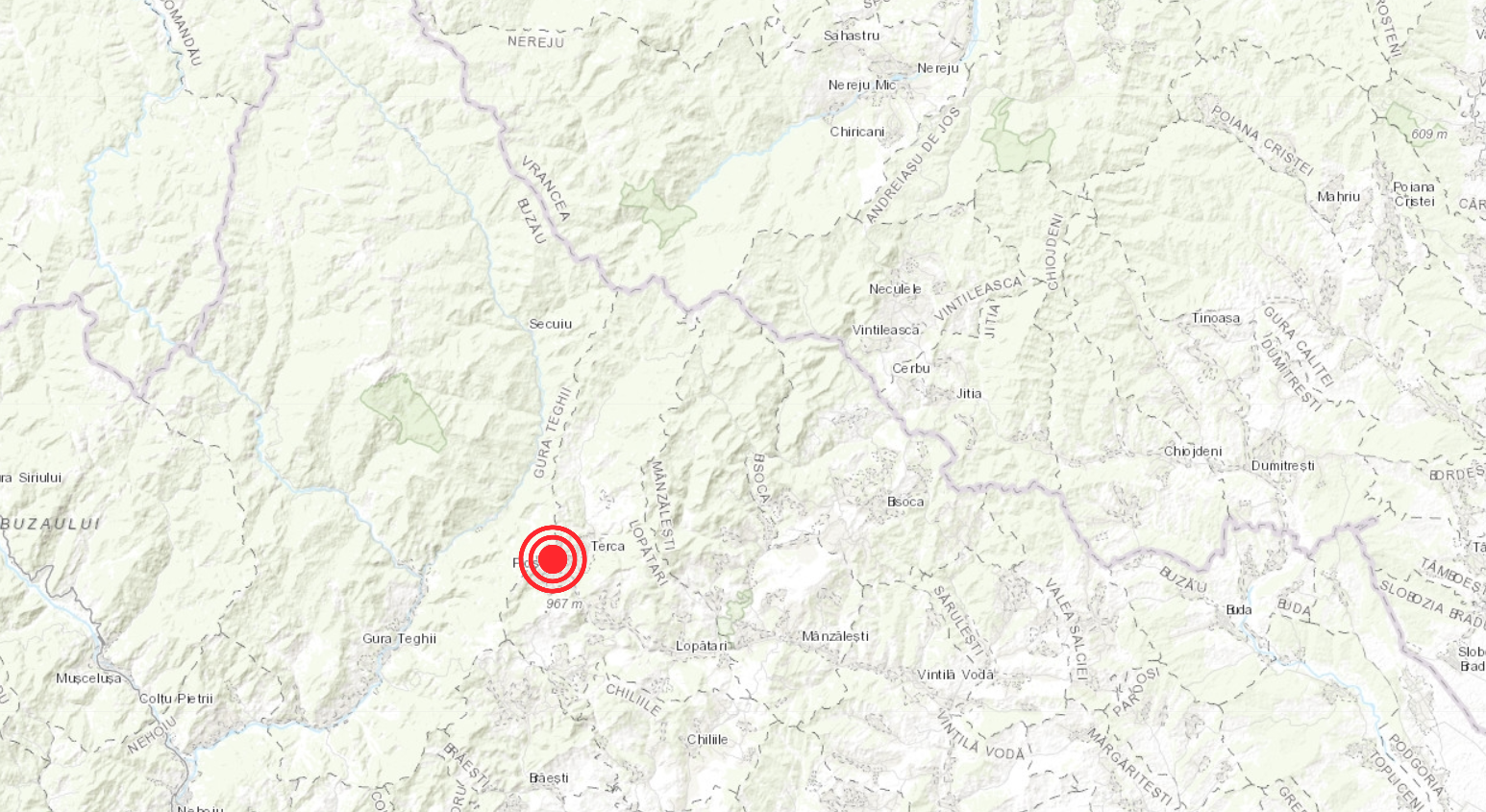 Cutremur în zona seismică Vrancea, cu epicentrul în județul Buzău. Sursa: Institutul Național de Cercetare-Dezvoltare pentru Fizica Pământului