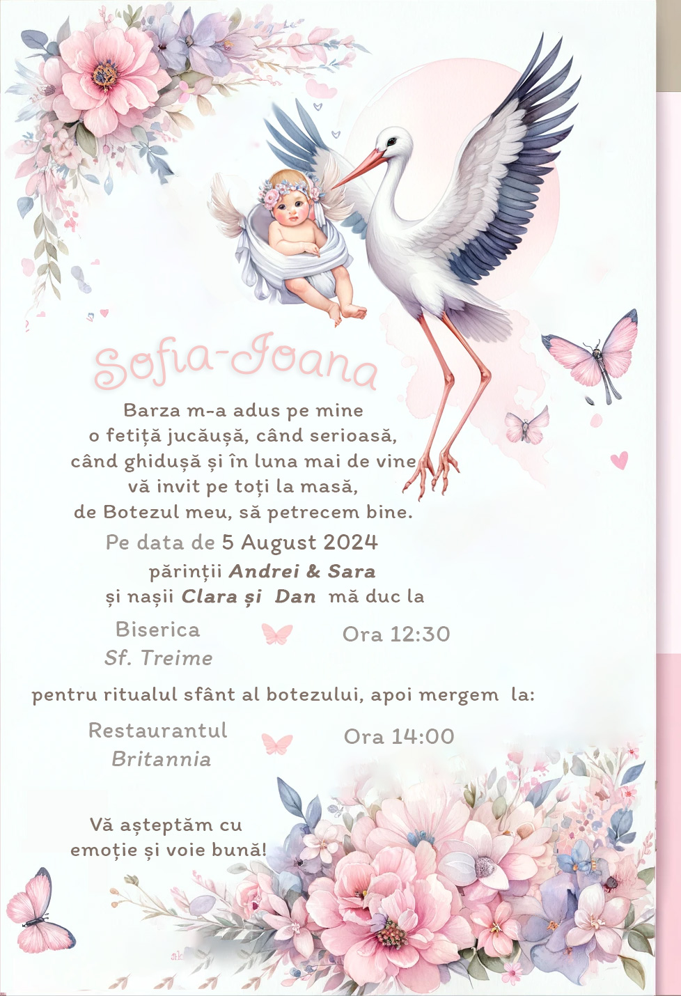 invitatie digitala botez