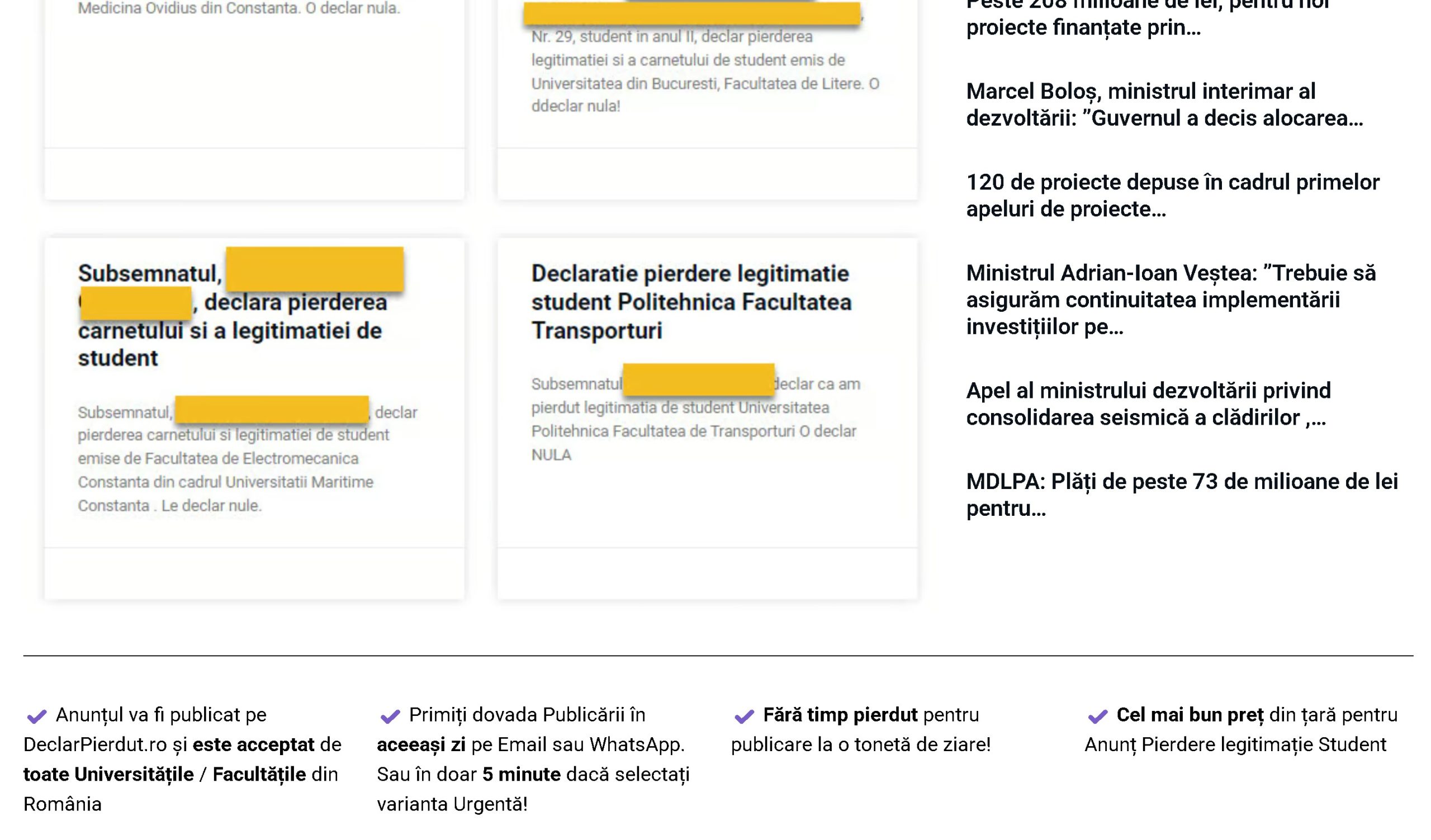 anunt_pierdere_legitimatie_student