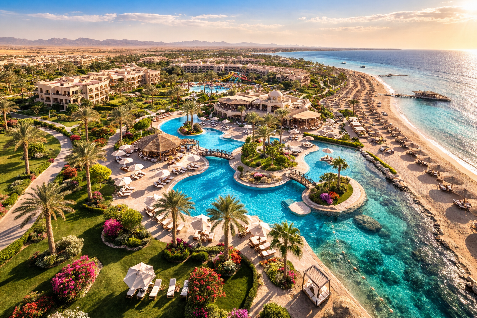 Cât de mare este resortul Xanadu Makadi Bay și ce suprafață ocupă?