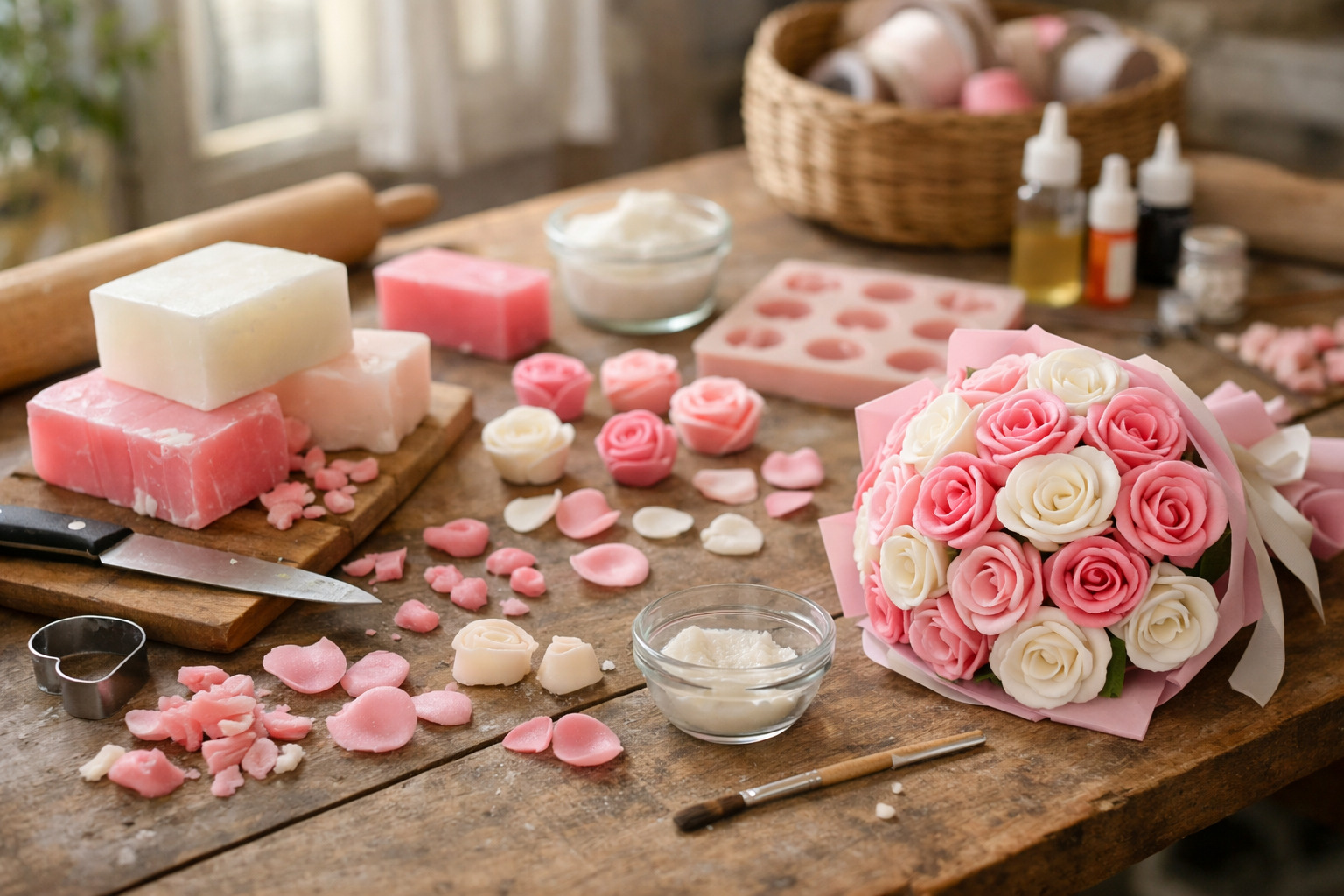 Ce tipuri de săpun sunt folosite pentru confecționarea trandafirilor decorativi?