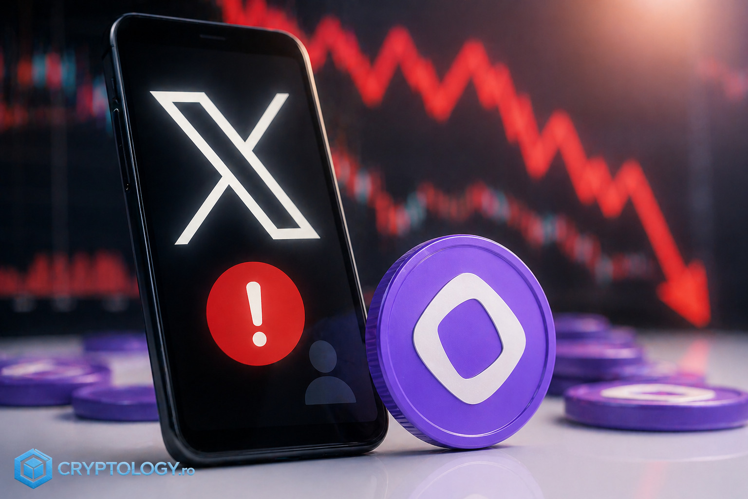 Monad pierde aproape 9% după ce X i-a suspendat contul oficial